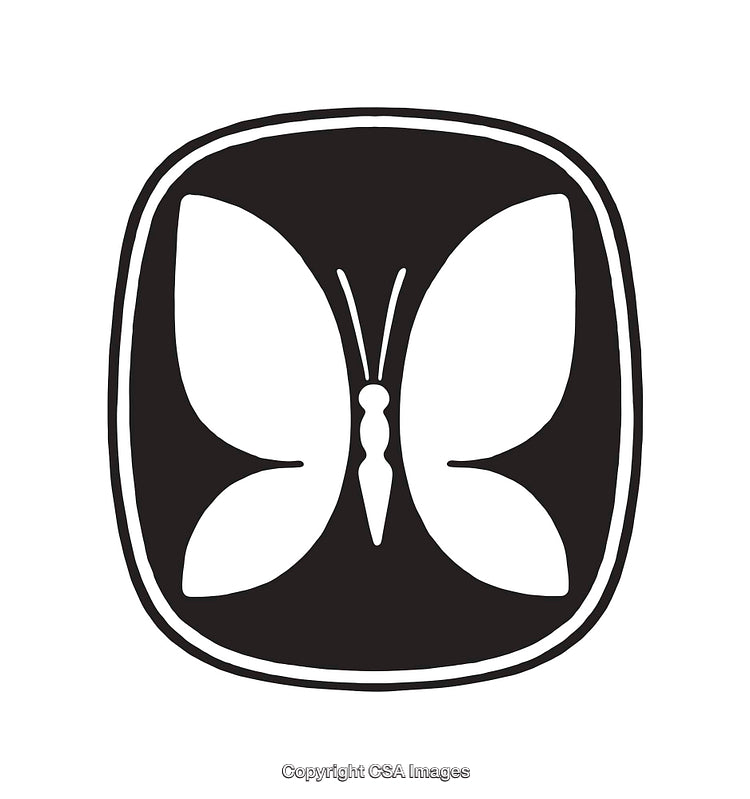 Black and White Elegant Butterfly Line Art Illustration