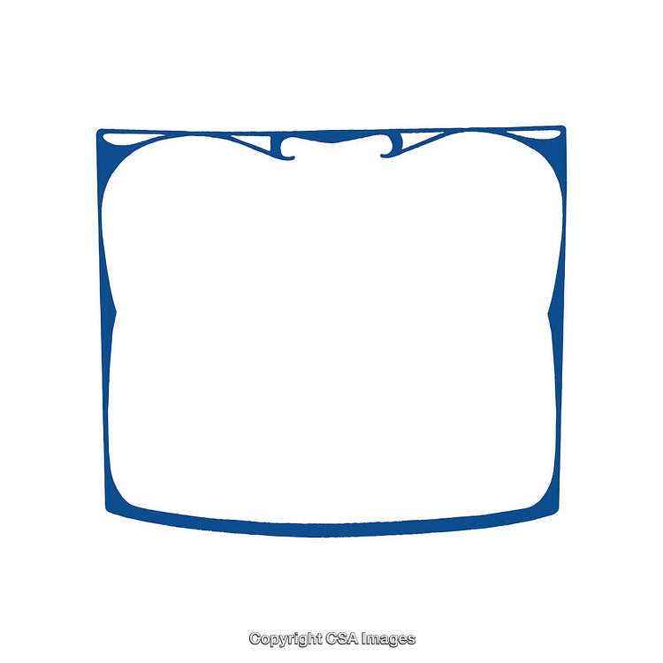 Blue Decorative Frame with Intricate Design on White Background