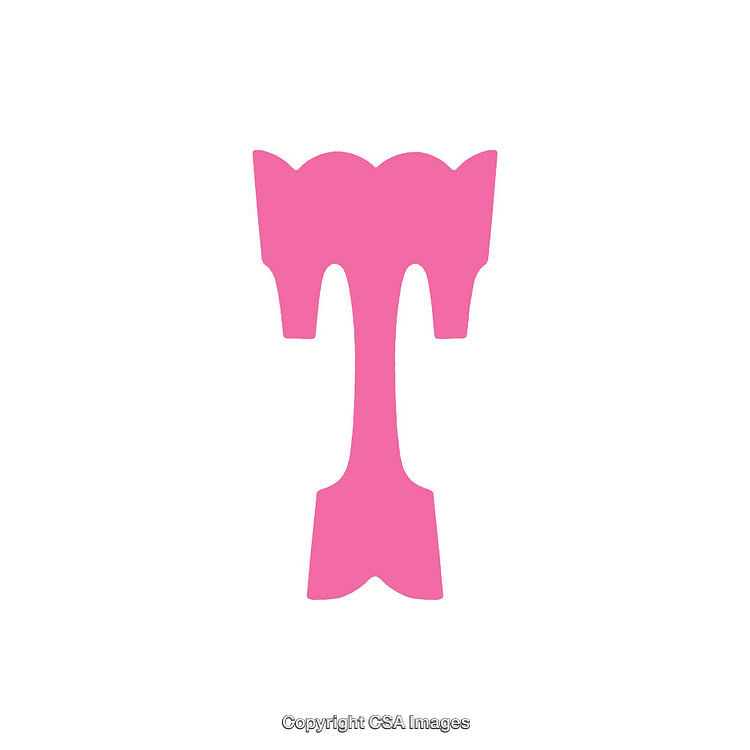 Vibrant Pink Typography Illustration of the Letter T on White Background