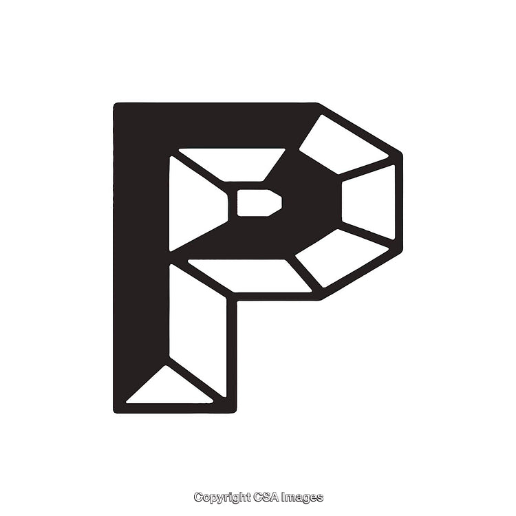 Illustration of the Letter P with a Geometric Design Style