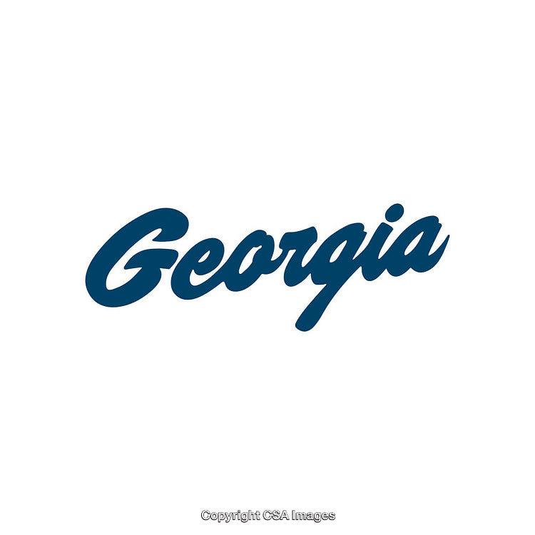 Blue Georgia Text on a Clean White Background