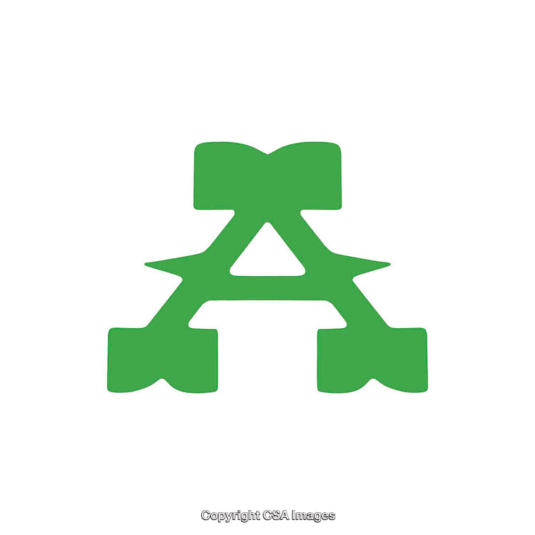 Green Abstract Letter A Design With Geometric Elements and Stylish Shape