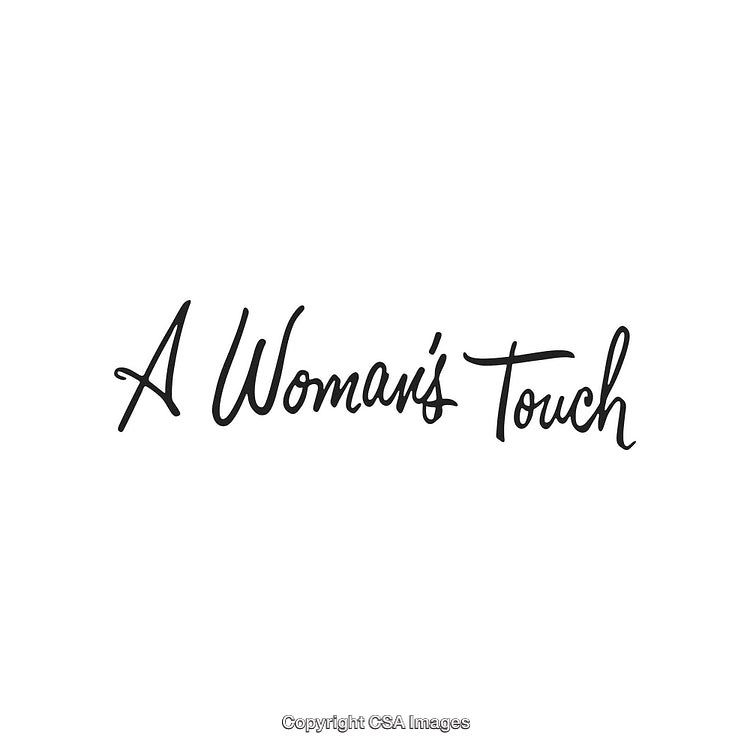 Elegant Handwritten Text - A Woman's Touch Black On White