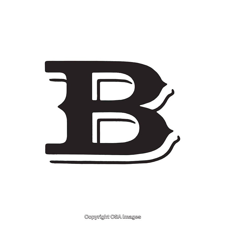 Typography Illustration Featuring the Letter B in Vintage Style Design