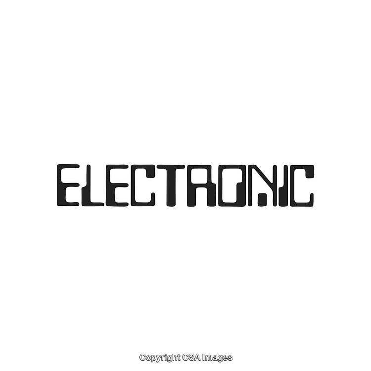 Electronic Themed Logo Design With Unique Typography and Minimalist Style