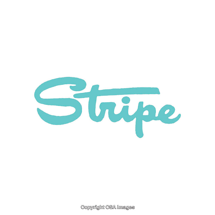 Minimalist Light Blue Typographic Design of the Word Stripe on White Background