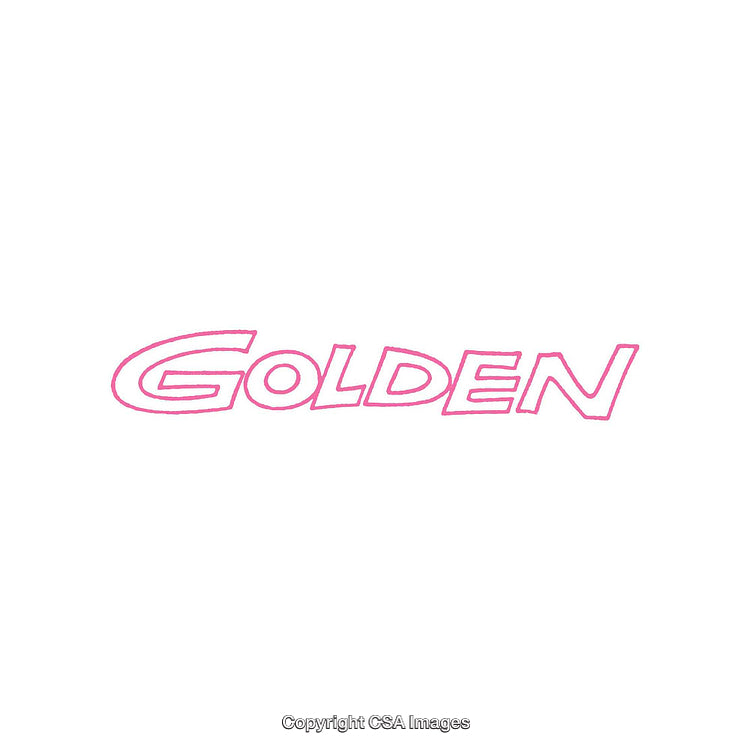 Golden Word Text Written in Pink on a White Background