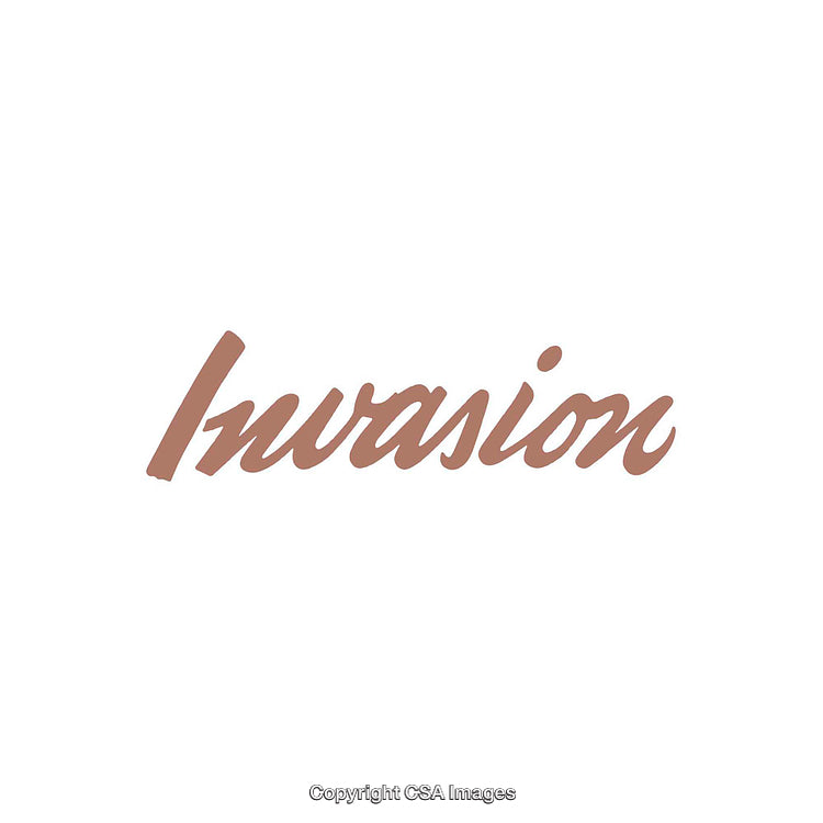 Elegant Script Typography Featuring the Word Invasion in Stylish Brown Calligraphy