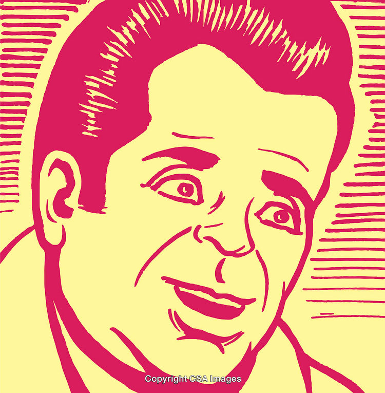 Retro Inspired Line Art Portrait in Vibrant Pop Art Colors