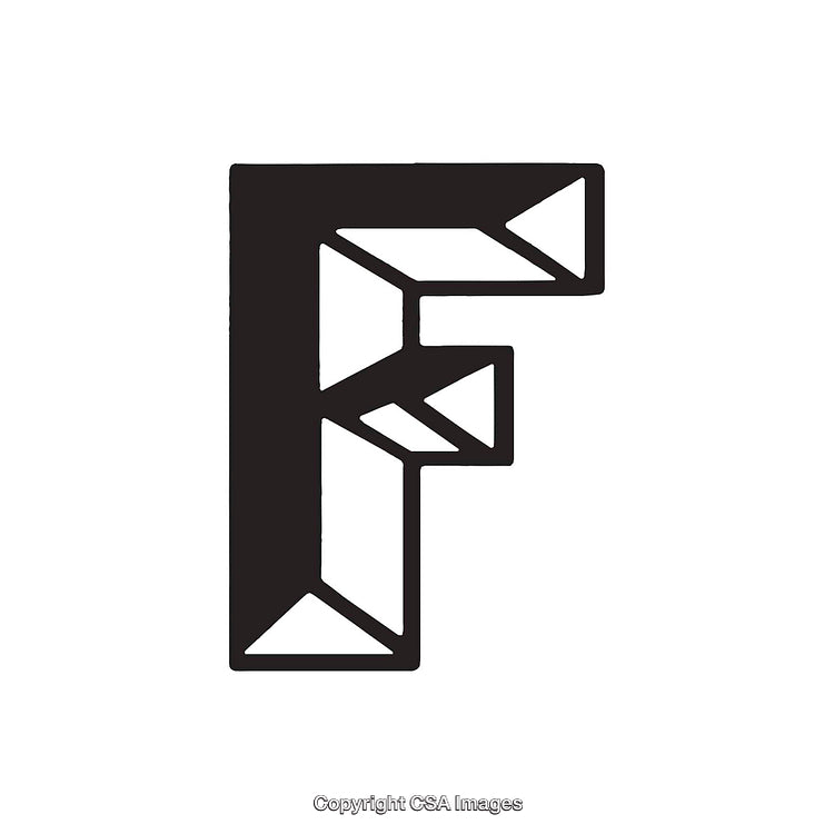 Geometric Design Featuring the Letter F in a Bold Abstract Style