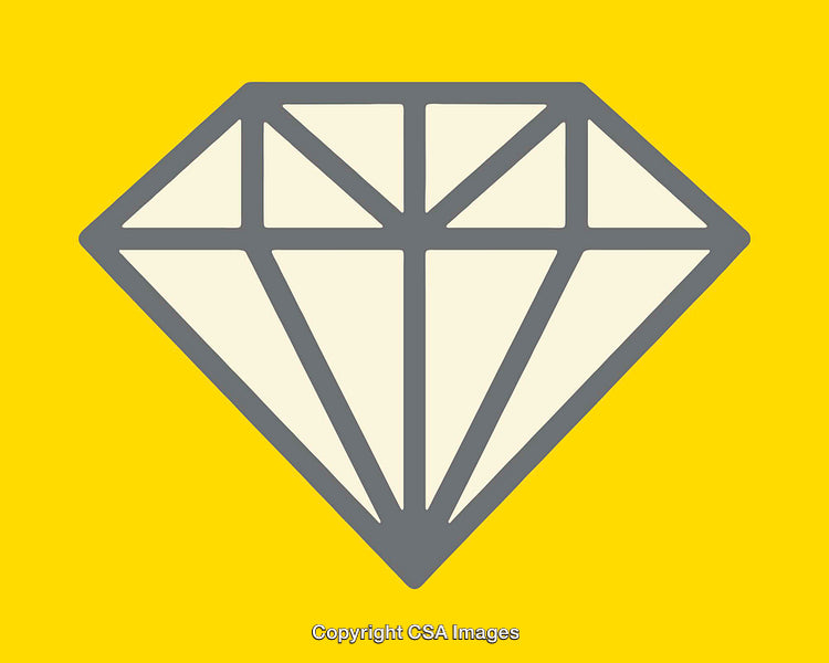 Minimalist Diamond Illustration with Bright Yellow Background for Design