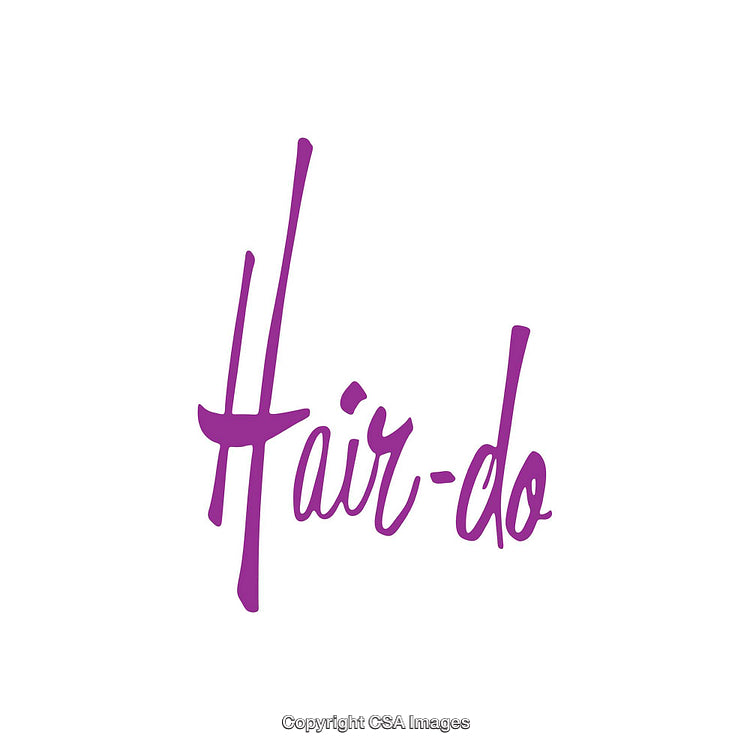 Purple Hair-Do Text on a Clean White Background