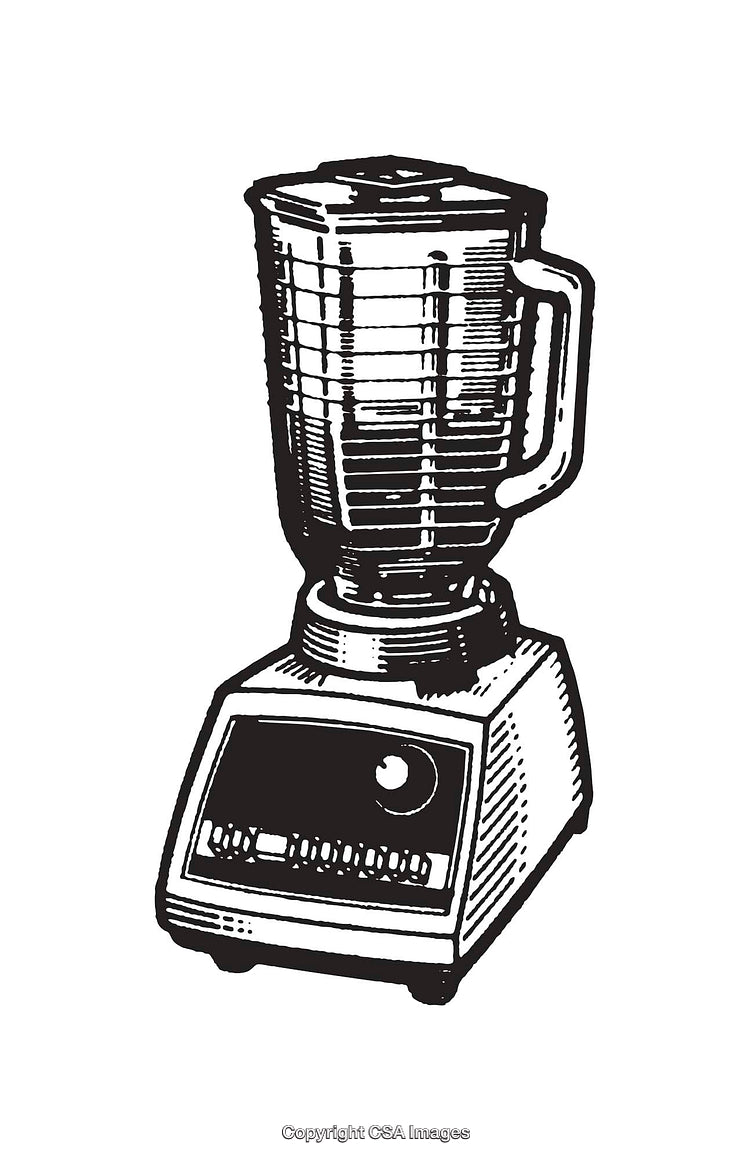 Vintage Black and White Line Art Blender Illustration