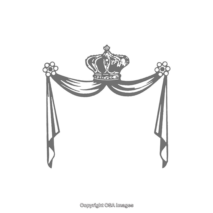 Elegant Vector Illustration of Crown and Drapes Symbolizing Majesty and Elegance
