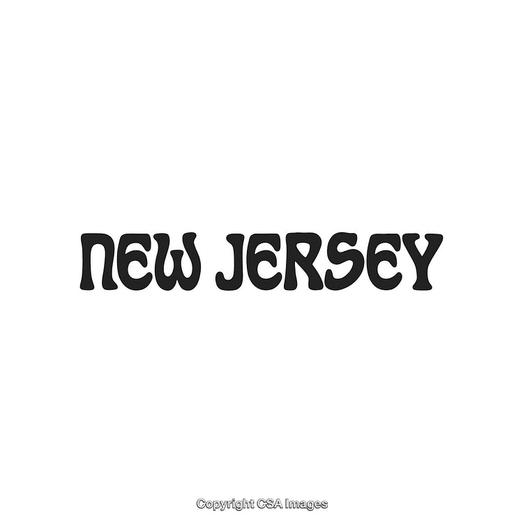 Bold Text Design Showcasing the State Name New Jersey in Unique Typography