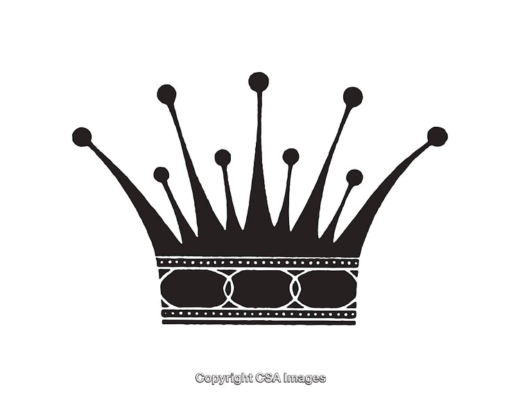 Sleek Black and White Crown Illustration in Minimalist Design