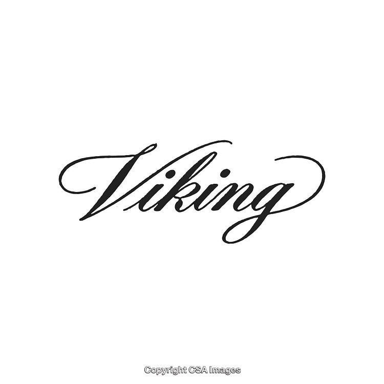 Elegant Script Typography Spelling the Word 'Viking' on a Solid Background