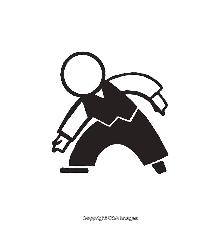 Stylish Stick Figure Illustration of Character in Dynamic Movement