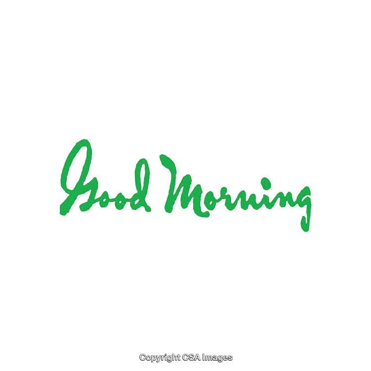 Green Handwritten Good Morning Text on a Clean White Background