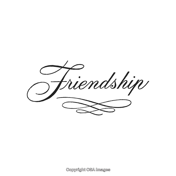 Elegant Calligraphy Text Depicting Friendship in Script Font
