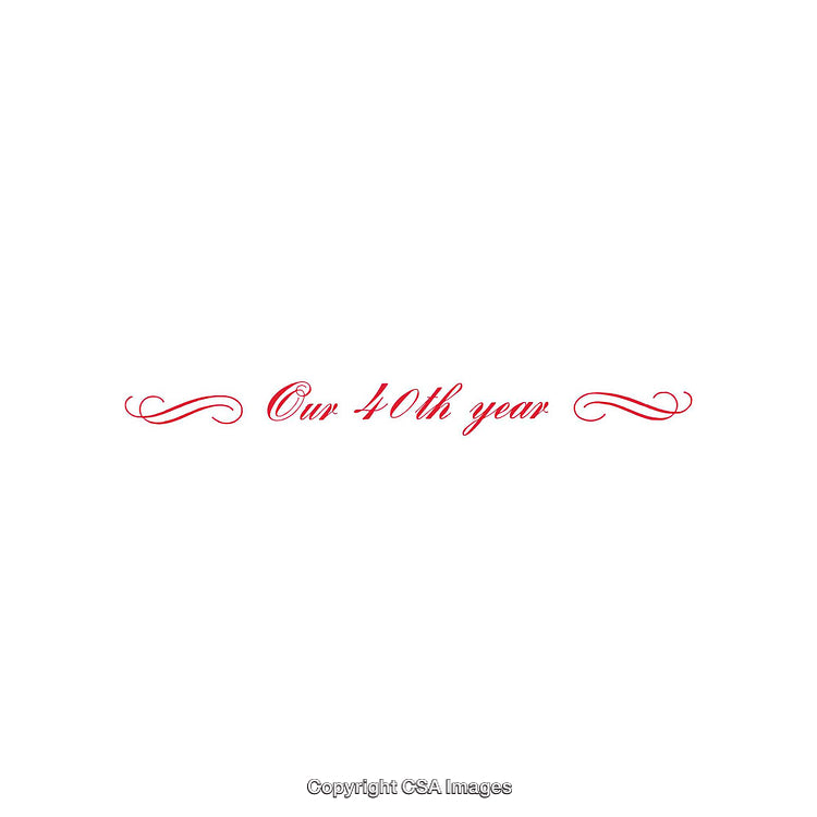 Elegant Red Calligraphy Highlighting a 40th Year Anniversary