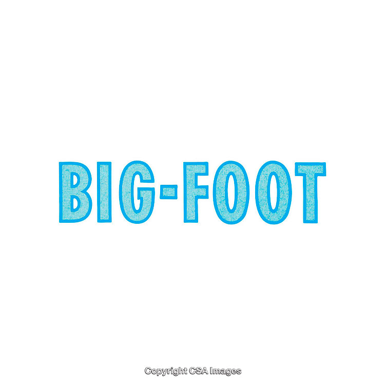 Blue Text Spelling Big-Foot on White Background in Bold Letters
