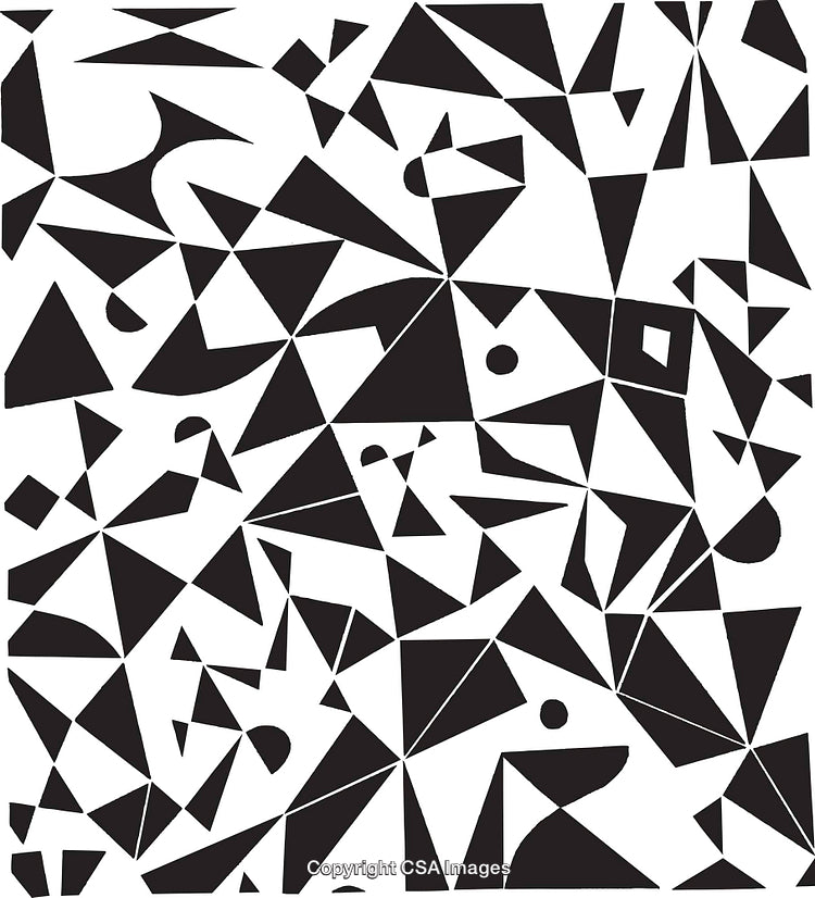 Abstract Black and White Geometric Pattern Artwork Design Background