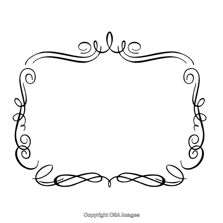 Elegant Ornamental Decorative Border Design on White Background