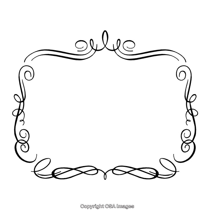 Elegant Ornamental Decorative Border Design on White Background