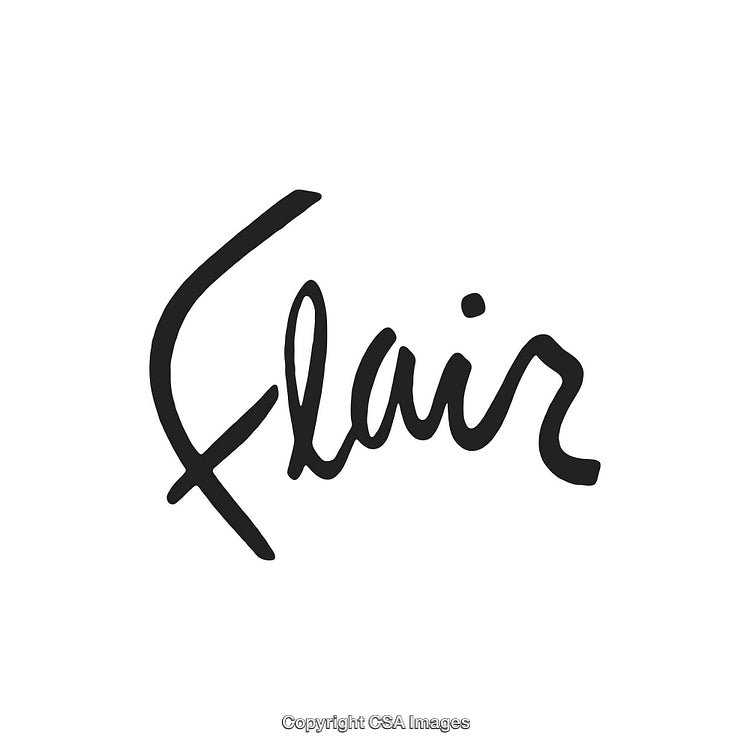 Stylized Handwritten Flair Text in Black on White Background