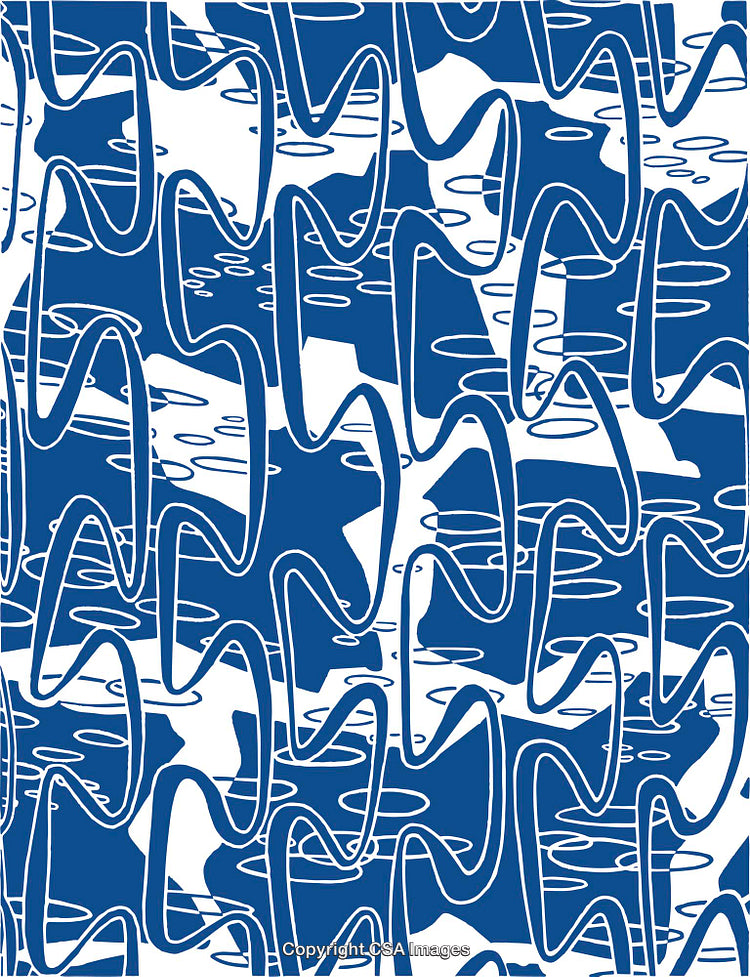 Abstract Blue Pattern With Wavy and Geometric Shapes for Artistic Backgrounds