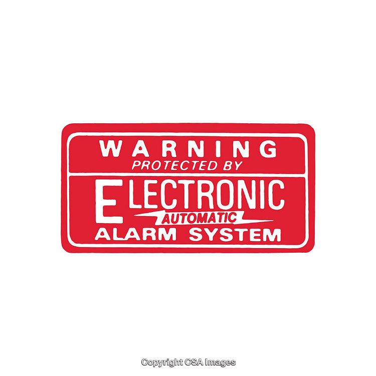 Red Warning Sign for Electronic Automatic Alarm System Security