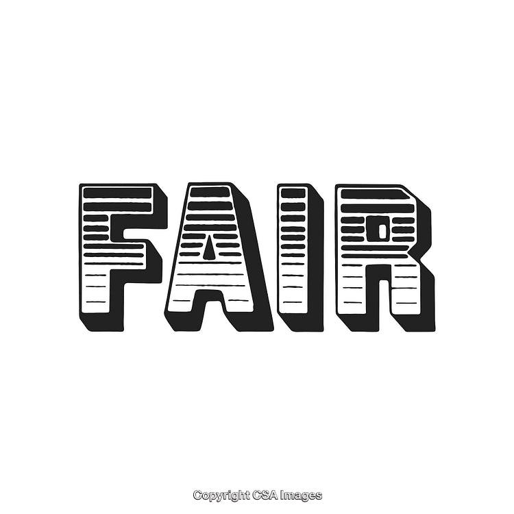 Bold Typography Design Featuring the Word 'Fair' with Striped Effect