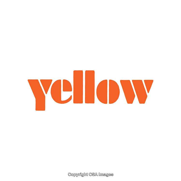 Bold Orange Typography Displaying the Word Yellow in Custom Style
