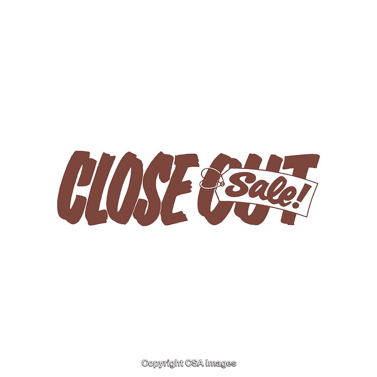 Brown Text Illustration Highlighting Closeout Sale on a White Background
