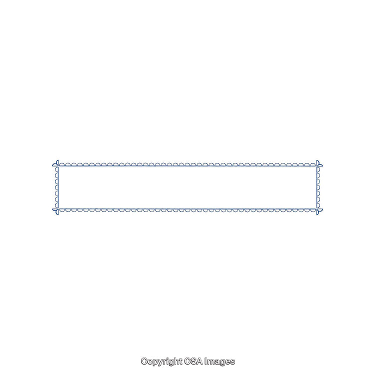 Elegant Blue Linear Banner with Scalloped Edges on White Background