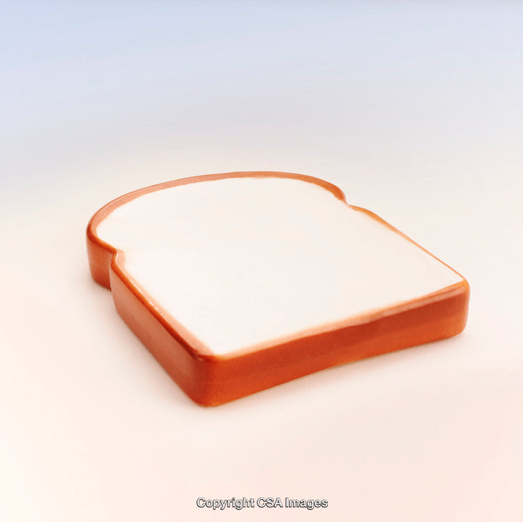 Close-Up of a Plastic Bread Slice on Gradient Background