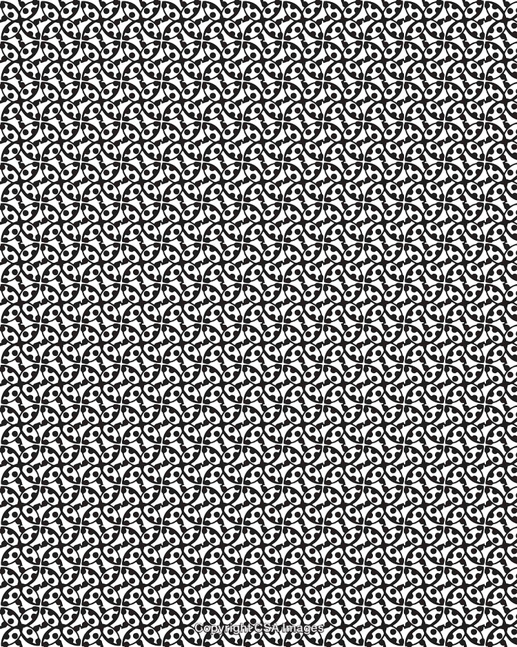 Seamless Black and White Pattern Design With Geometric Elements
