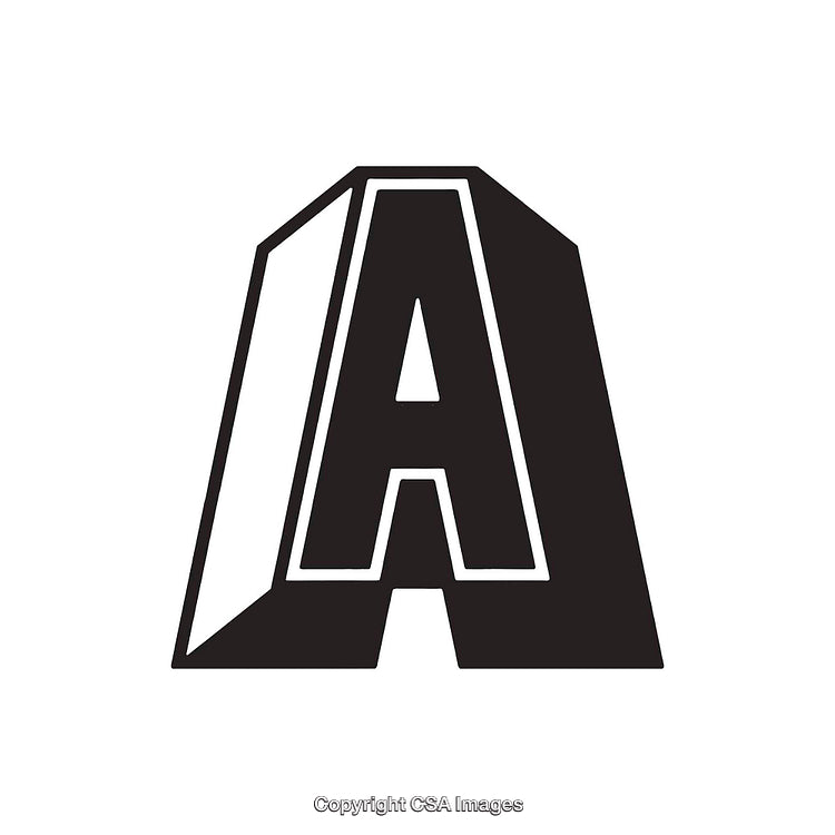 Bold Modern Letter A Icon with Three-Dimensional Style
