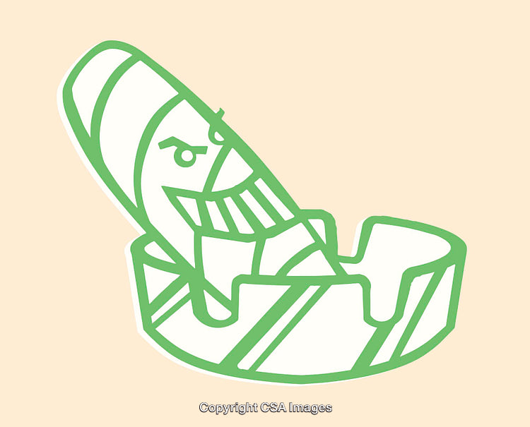 Smiling Banana in a Peel Illustration in Modern Line Art Style