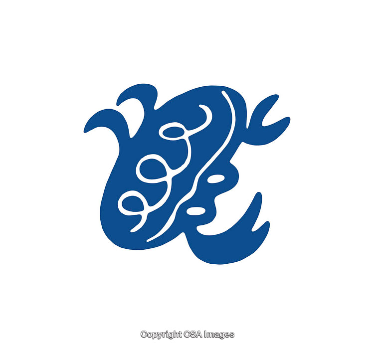 Abstract Blue Icon Illustration of Simplistic Artistic Symbolic Design