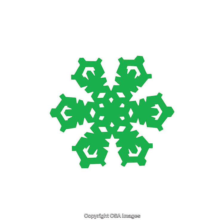 Abstract Green Snowflake Illustration on a White Background