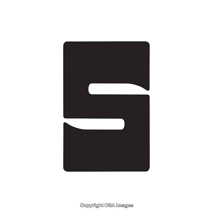 Minimalistic Bold Black Letter S Design on White Background