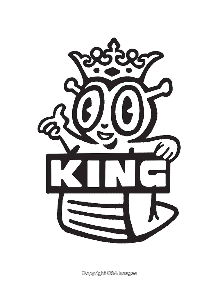Black and White Line Art of a Cartoon Snail with a Crown