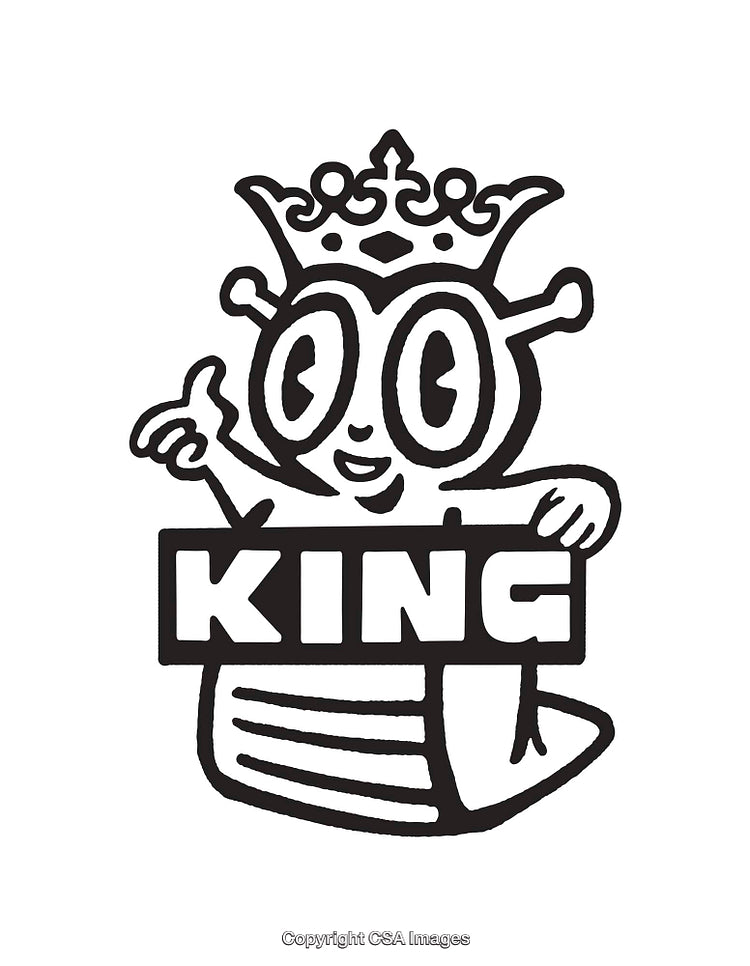 Black and White Line Art of a Cartoon Snail with a Crown
