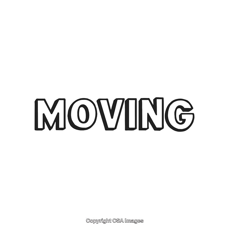 Motivational Text Design Featuring the Word 'Moving' in Bold Letters