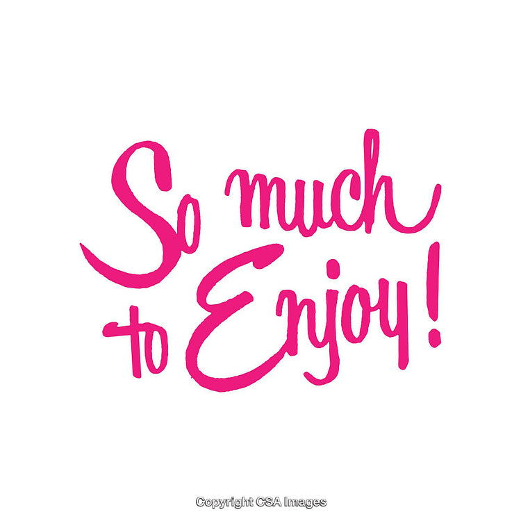 Vivid Handwritten Typography Art Reading 'So Much to Enjoy' in Pink