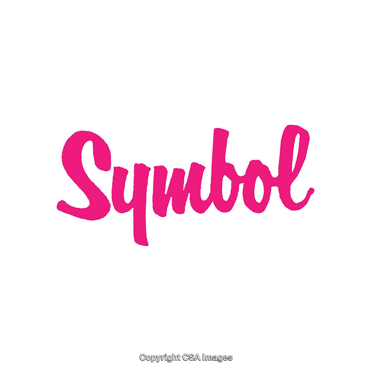 Bright Pink Script Symbol Text on White Background