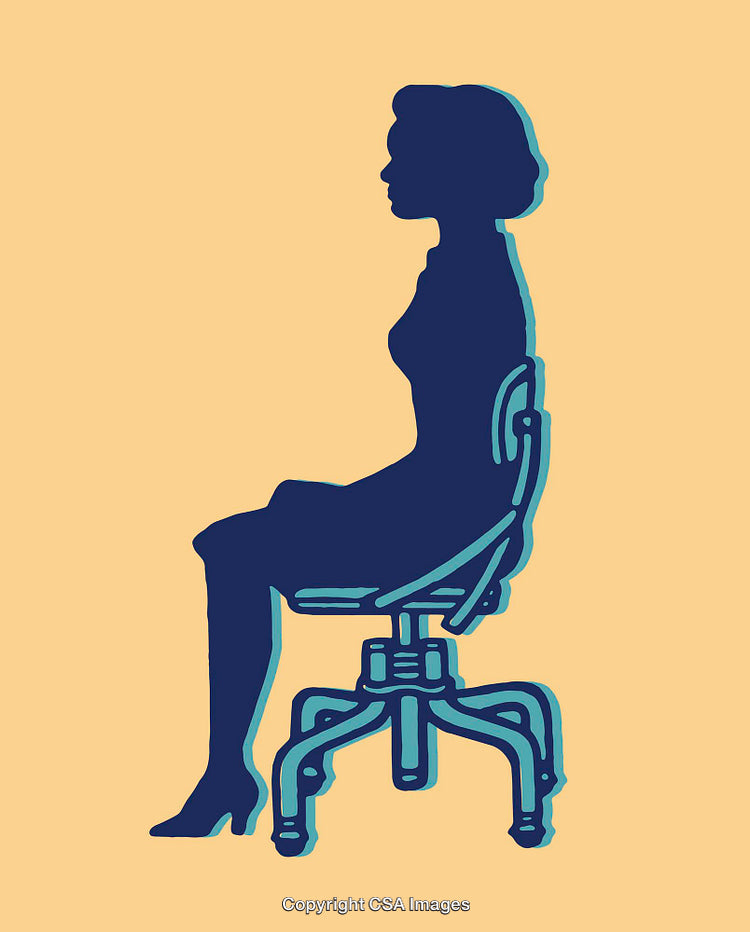 Stylized Silhouette of Woman Sitting on an Office Chair
