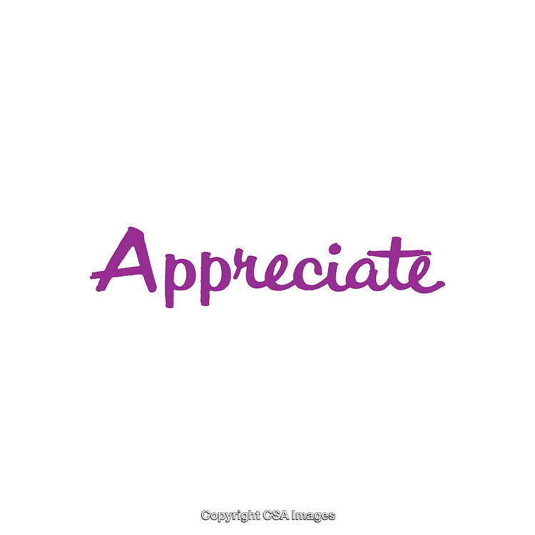 Purple Appreciate Text on a Clean White Background Artwork